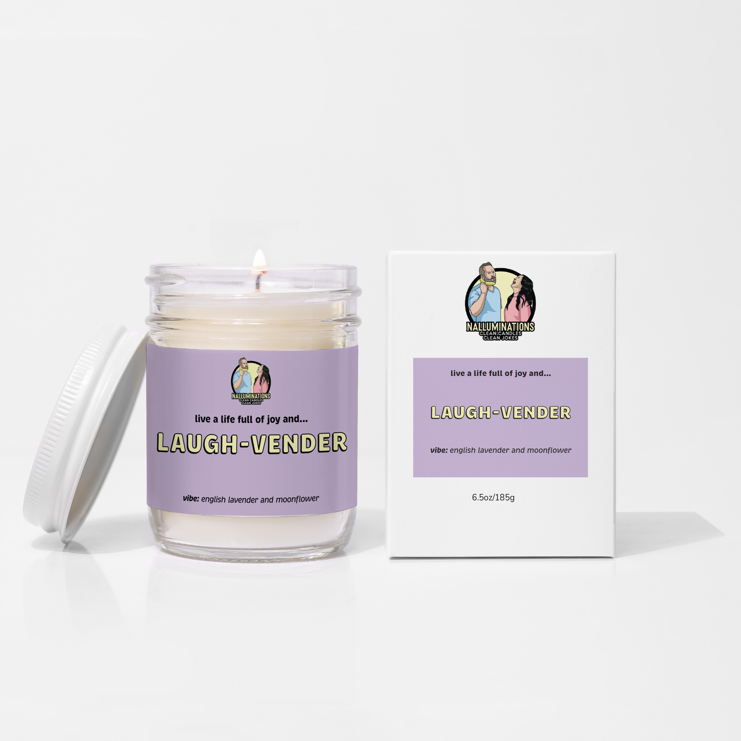 Laugh-Vender Candle - Floral Lavender and Moonflower Scent