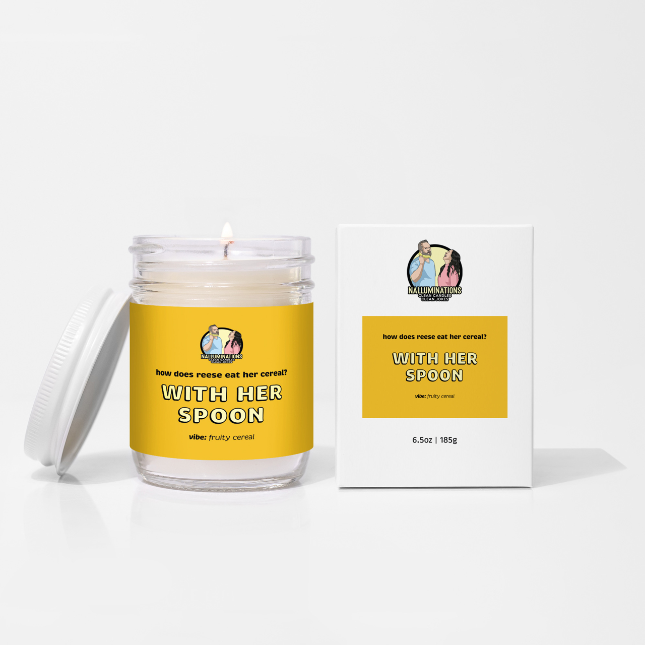 With Her Spoon Candle - Fruity Cereal - Nostalgic