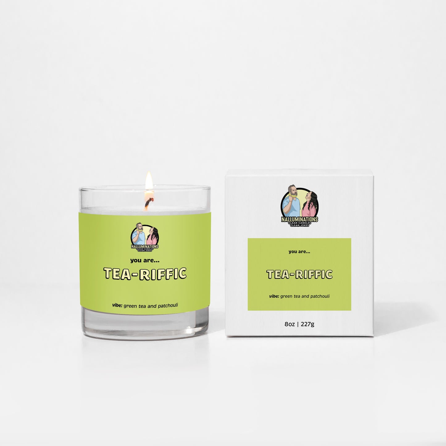 Tea-Riffic Candle - Green Tea & Patchouli Scent
