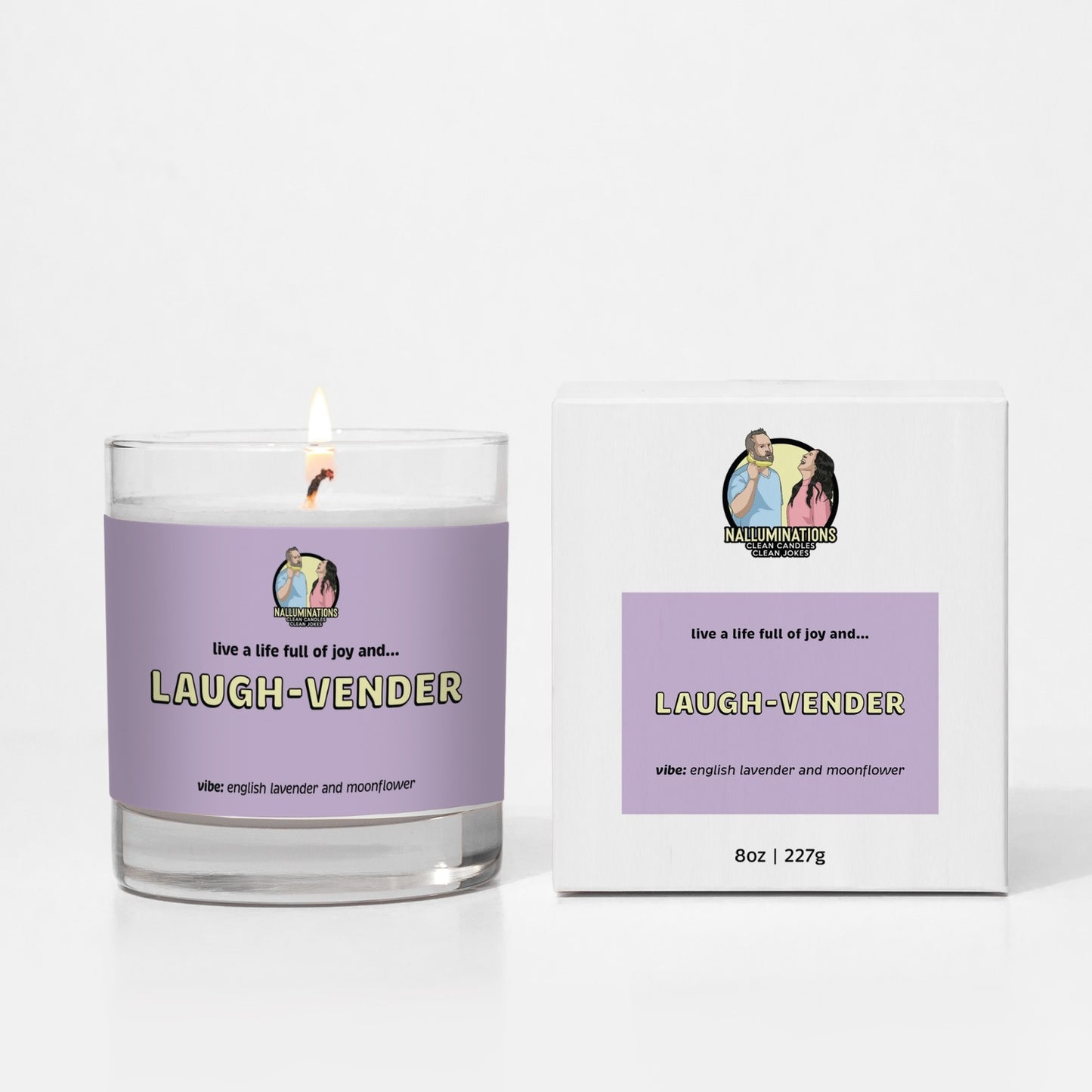 Laugh-Vender Candle - Floral Lavender and Moonflower Scent