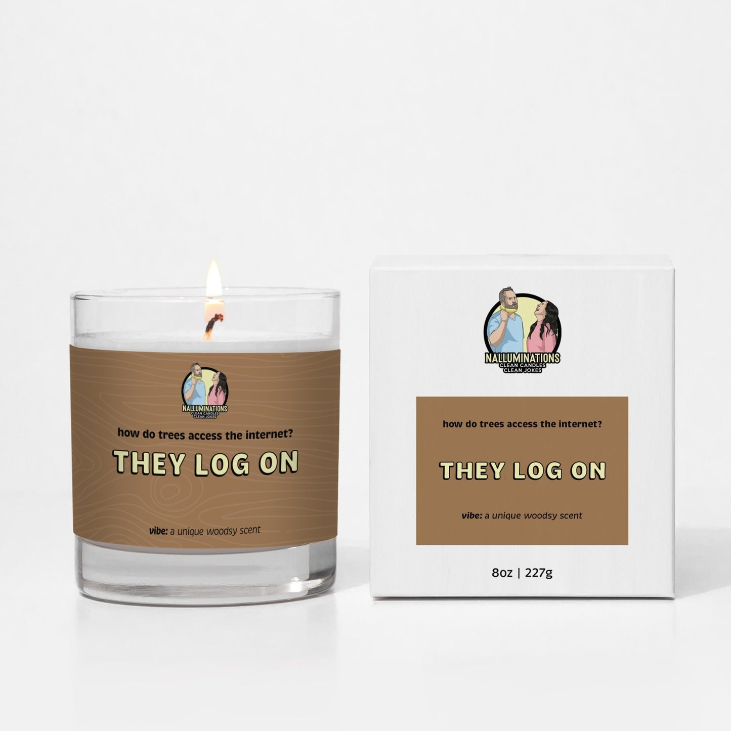 They Log On Candle - Citrus, Cedar & Musk Woodsy Scent