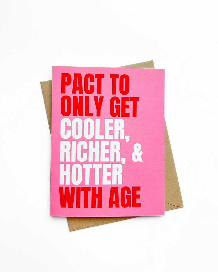 Funny Birthday Card Cooler Richer Hotter With Age Birthday