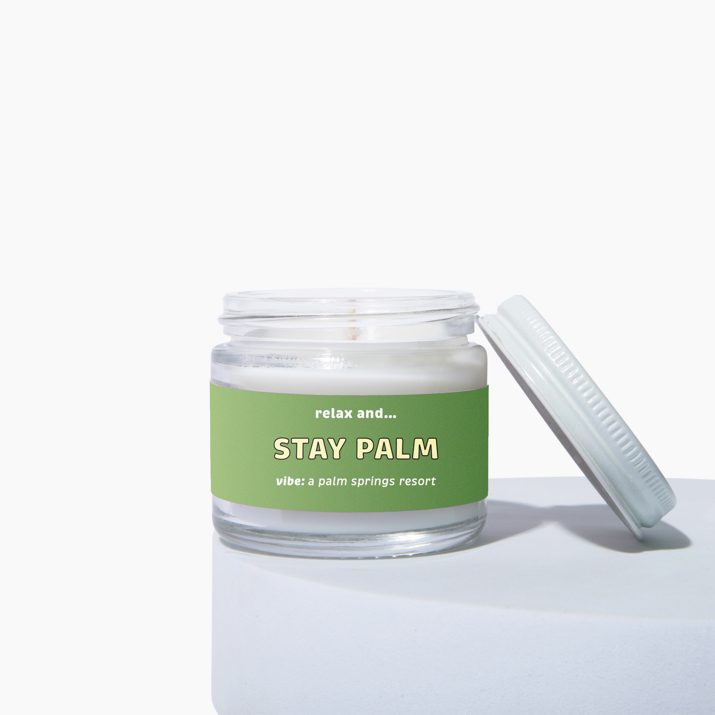 Stay Palm Candle - Green Tea & Rose Petals Scent