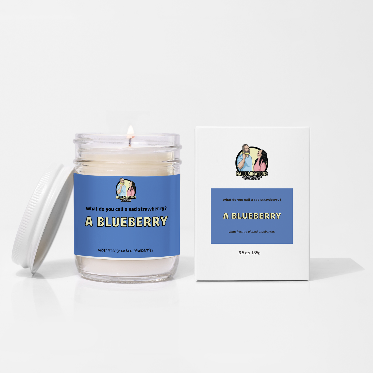 A Blueberry Candle - Fruity Scent - Funny Gift