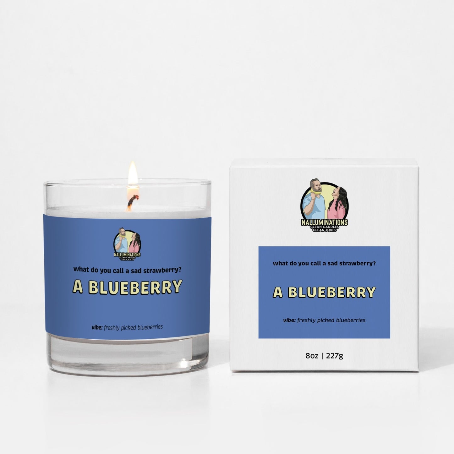 A Blueberry Candle - Fruity Scent - Funny Gift