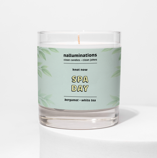 Spa Day Funny Candle – White Tea & Bergamot Scent