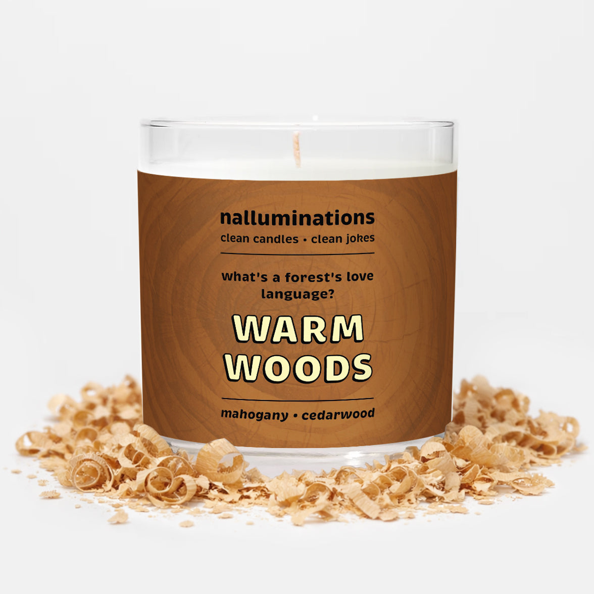 Warm Woods Funny Candle – Mahogany and Cedarwood Scent