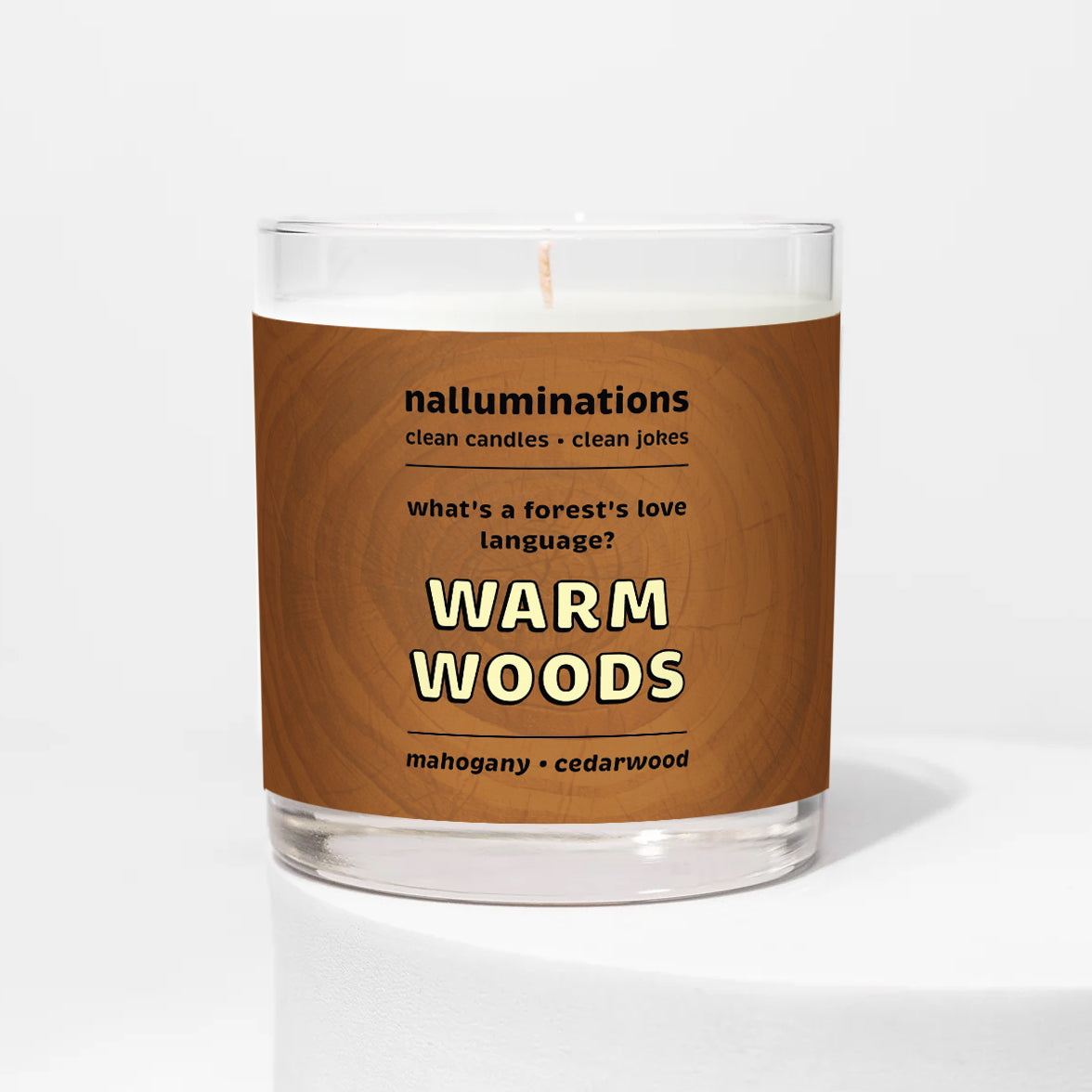 Warm Woods Funny Candle – Mahogany and Cedarwood Scent
