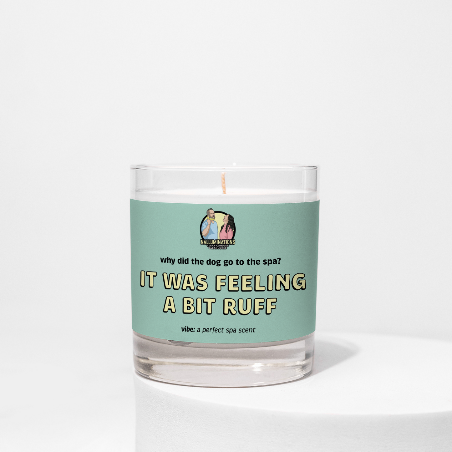 Ruff Day Funny Candle – White Tea & Thyme Spa Scent